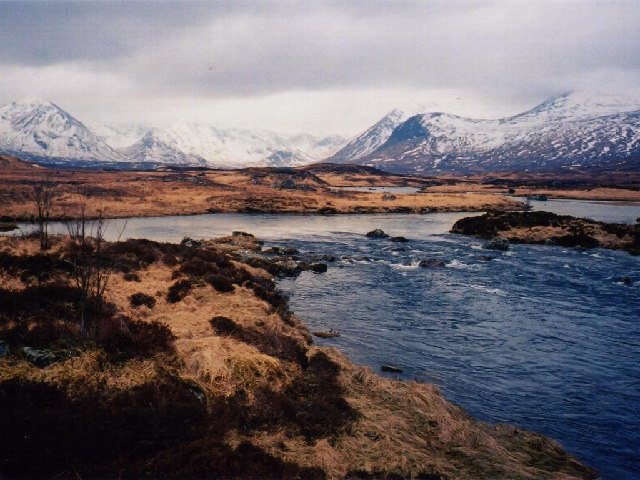 Rannoch Moor Highland road with dramatic scenery